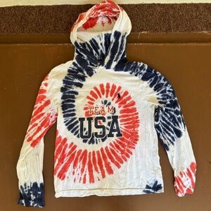 Polo Ralph LaurenTeam USA Tie-Dye Cotton Hooded Tee - Youth L (14/16)